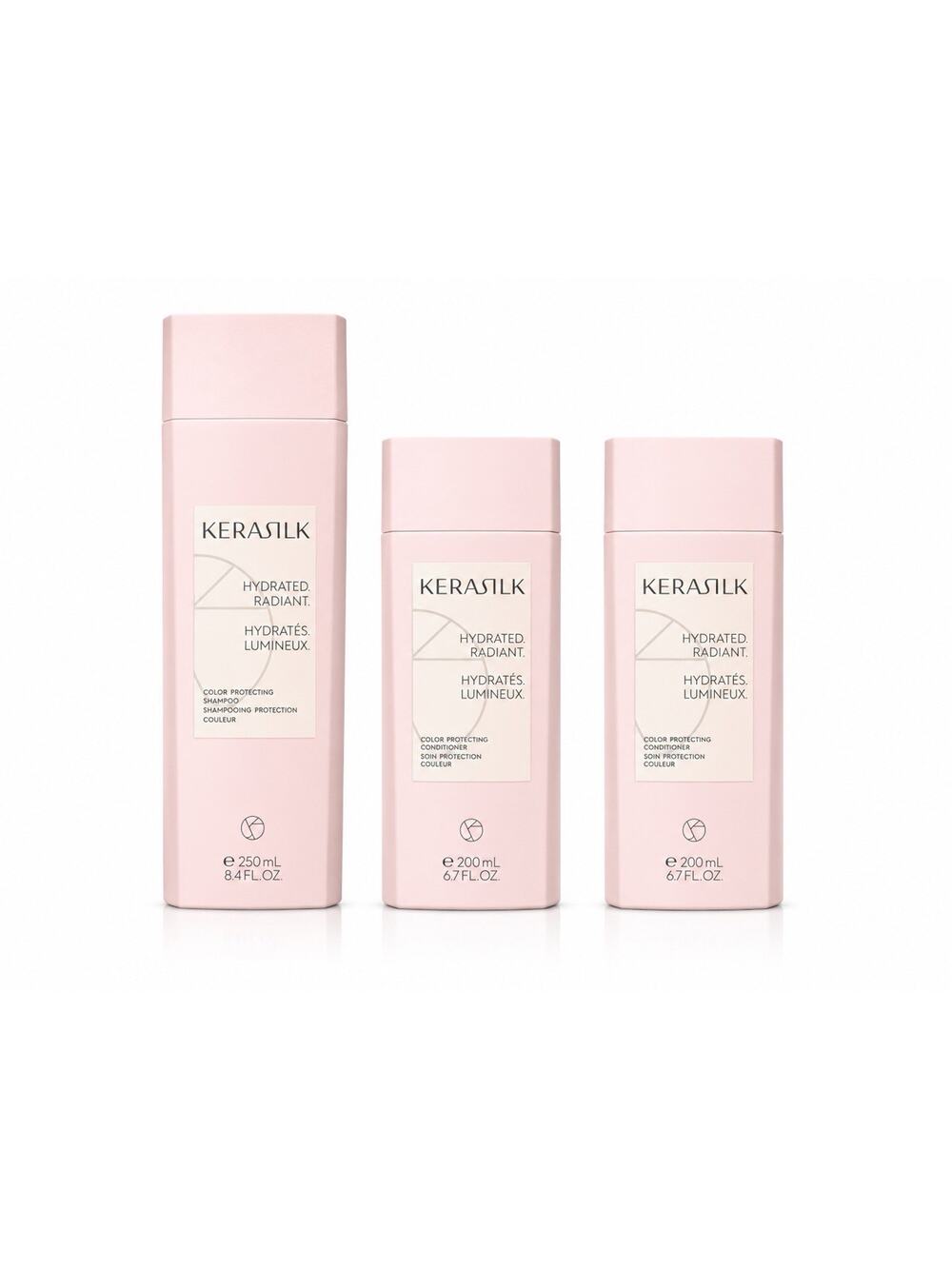 Kerasilk Hydrated Radiant Shampoo 8.4 fl oz + 2 Conditioners 6.7 fl oz Set